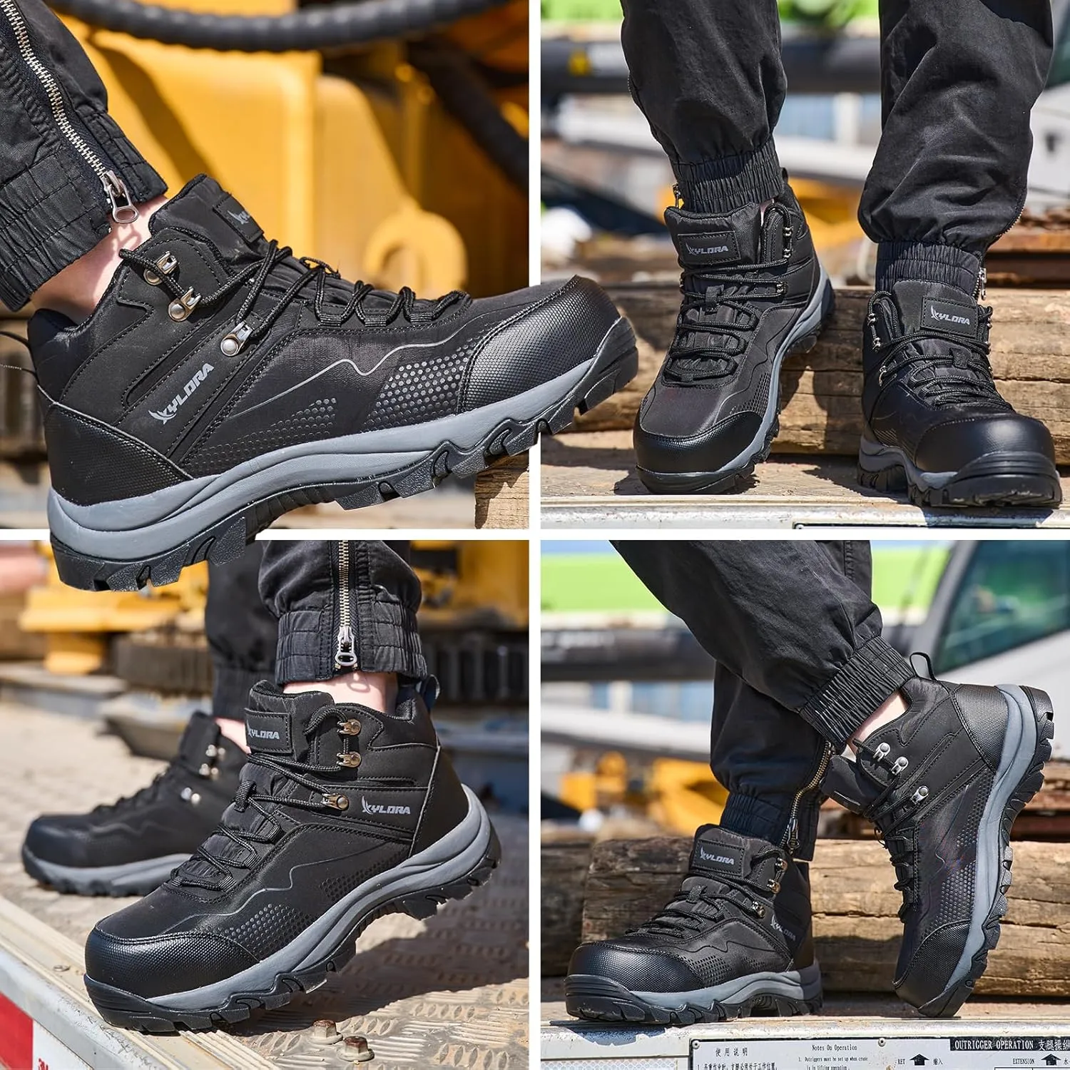 Waterproof Steel Toe Boots for Men Wide Width Non Slip Work Boots Lightweight Slip Resistant Safety Shoes Indestructible Construction Composite Toe Sneakers