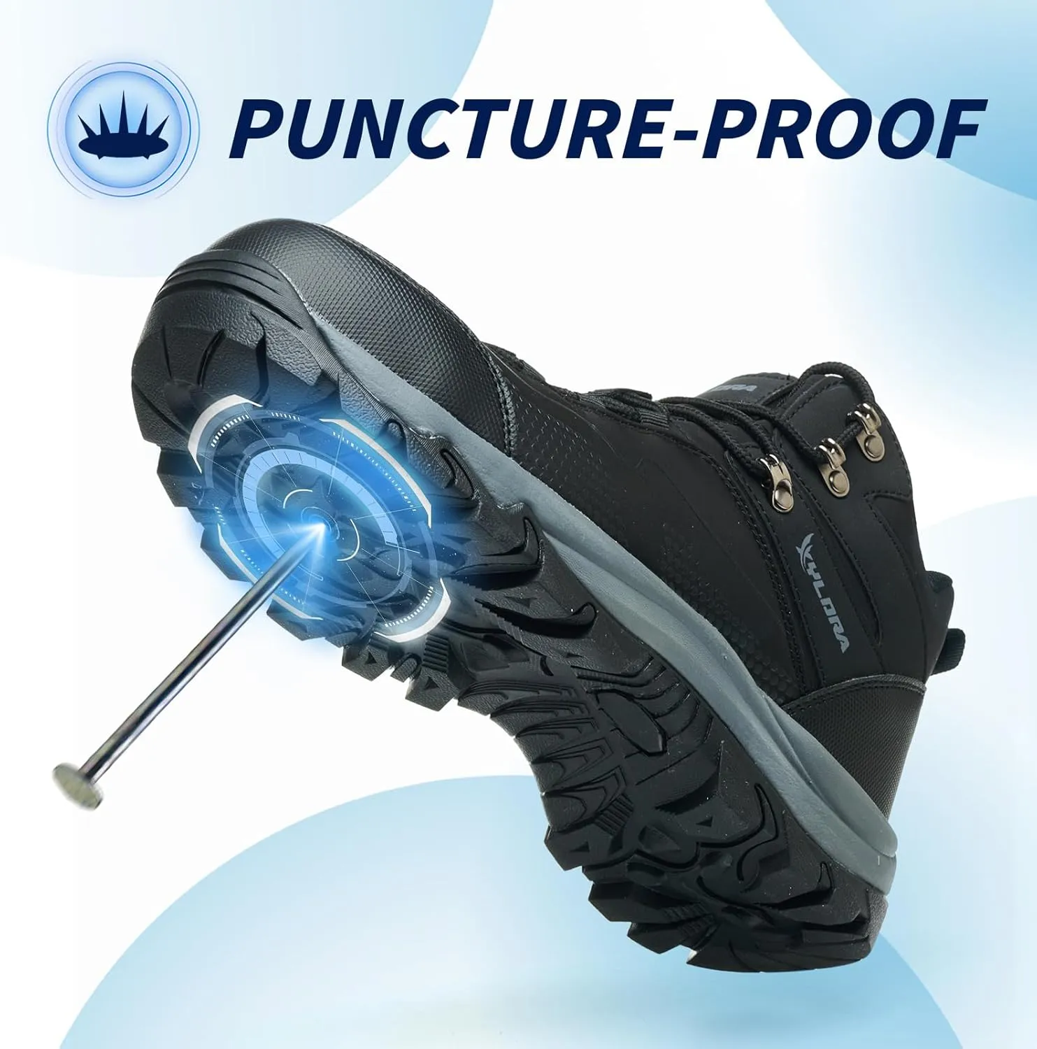 Waterproof Steel Toe Boots for Men Wide Width Non Slip Work Boots Lightweight Slip Resistant Safety Shoes Indestructible Construction Composite Toe Sneakers