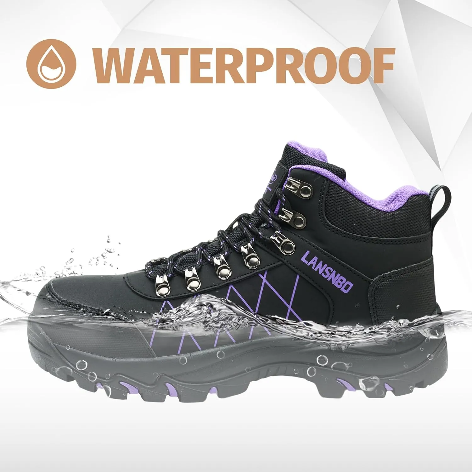 Waterproof Steel Toe Boots for Women Wide Width Non Slip Work Shoes Lightweight Slip Resistant Safety Toe Sneakers Indestructible Construction Composite Toe Footwear