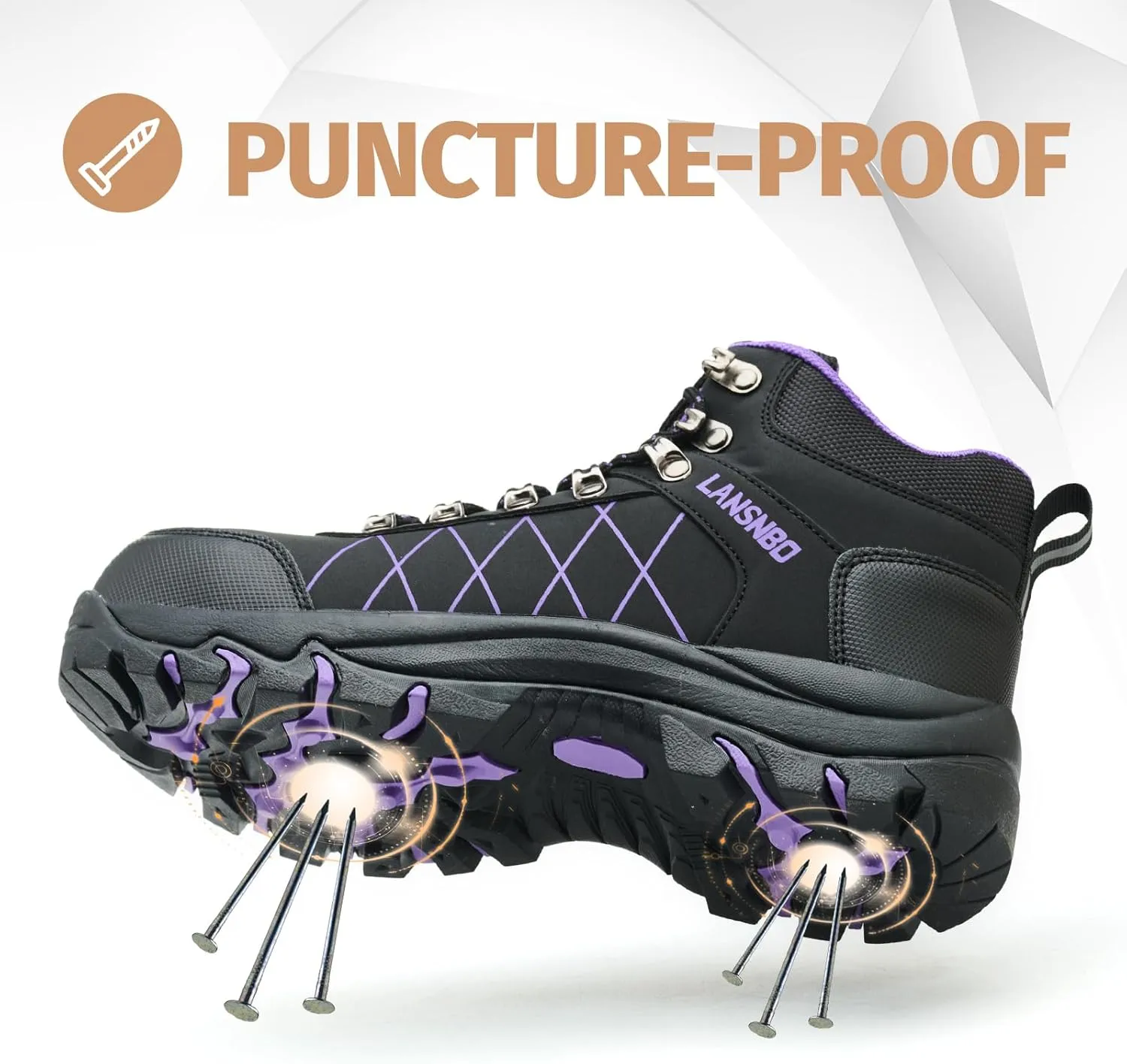 Waterproof Steel Toe Boots for Women Wide Width Non Slip Work Shoes Lightweight Slip Resistant Safety Toe Sneakers Indestructible Construction Composite Toe Footwear