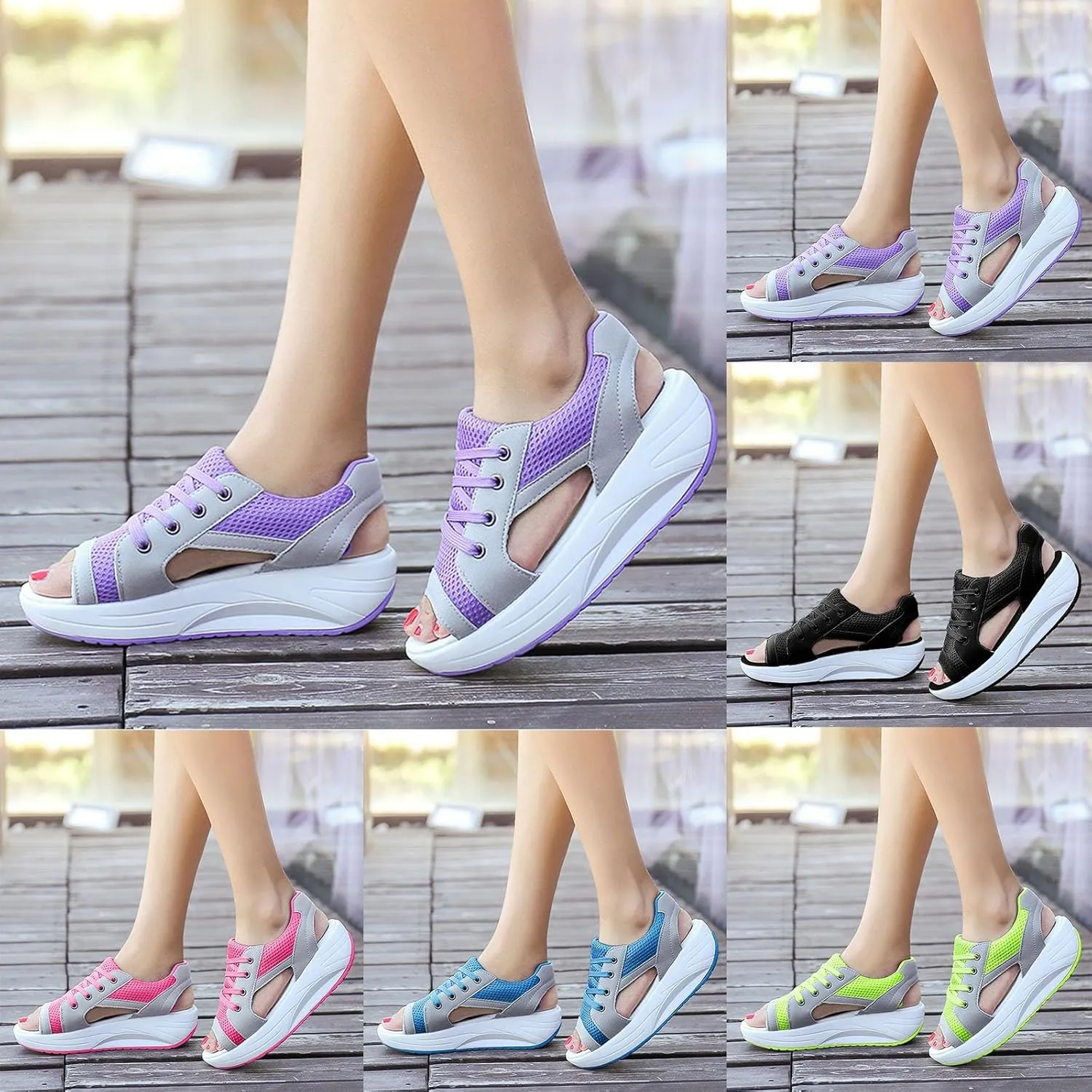 Wedge Orthopedic Sandals for Women Comfortable Open Toe Walking Sandals Ankle Strap Wide Width Platform Wedge