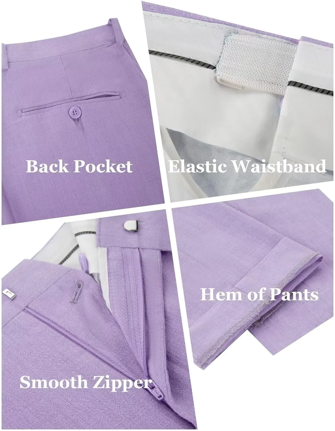 Wehilion Men's 2 Piece Linen Suits Slim Fit Casual Summer Beach Wedding Dress Tux Prom Lightweight Blazer Jacket and Pants