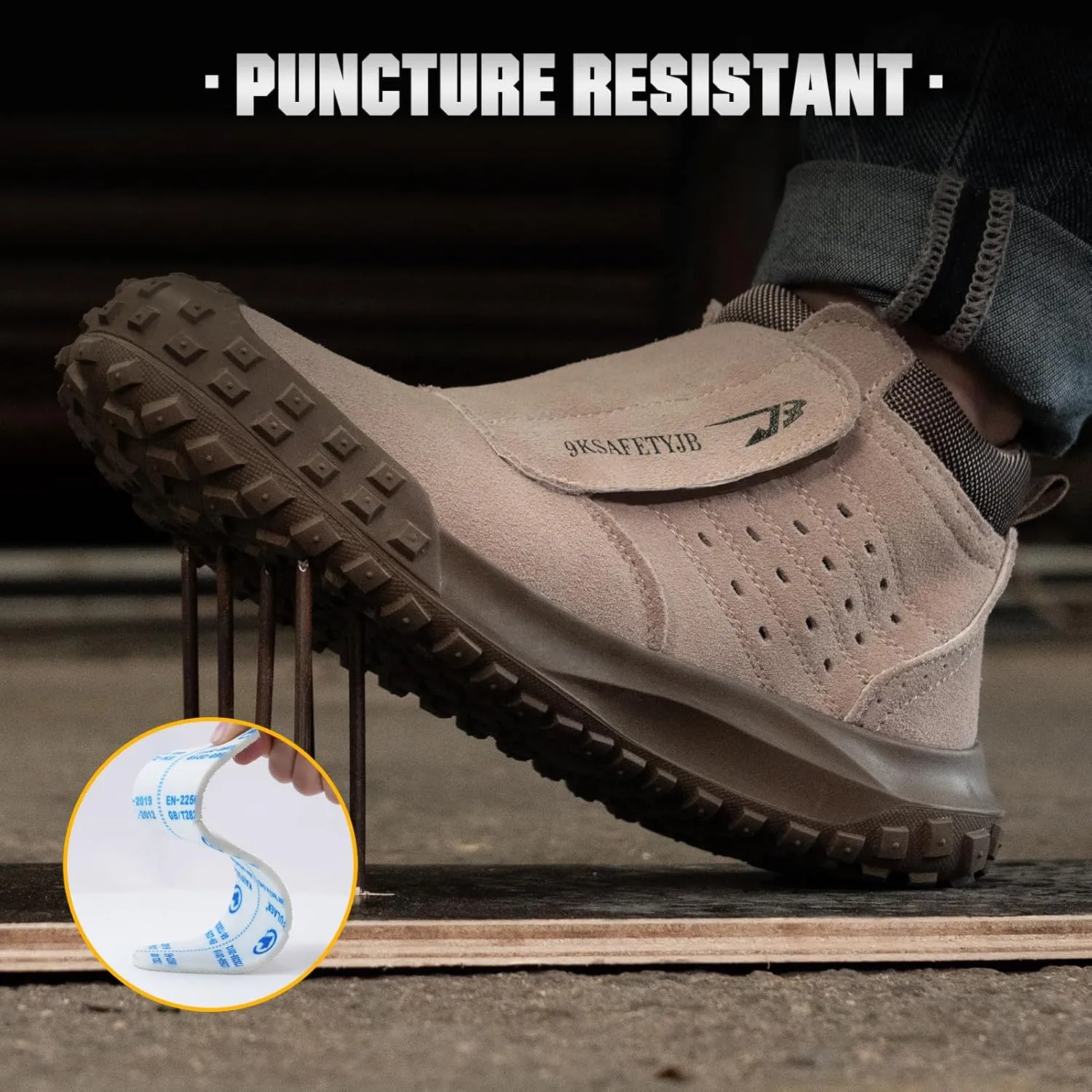 Welding Work Boots for Men Slip on Steel Toe Shoes for Men Soft Comfortable Safety Boots Mens Work Boots Indestructible Puncture Proof Construction Boots for Men Safety Toe Footwear for Welder