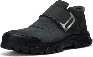 Welding Work Boots for Men Slip on Steel Toe Shoes for Men Soft Comfortable Safety Boots Mens Work Boots Indestructible Puncture Proof Construction Boots for Men Safety Toe Footwear for Welder