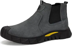 Welding Work Boots for Men Slip on Steel Toe Shoes for Men Soft Comfortable Safety Boots Mens Work Boots Indestructible Puncture Proof Construction Boots for Men Safety Toe Footwear for Welder