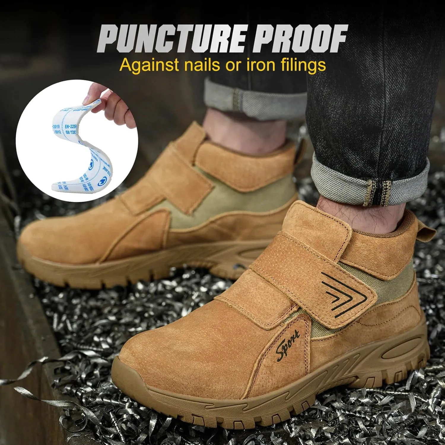 Welding Work Boots for Men Women Slip on Steel Toe Safety Shoes Comfortable Indestructible Work Boots Puncture Proof Lightweight Breathable Construction Shoes