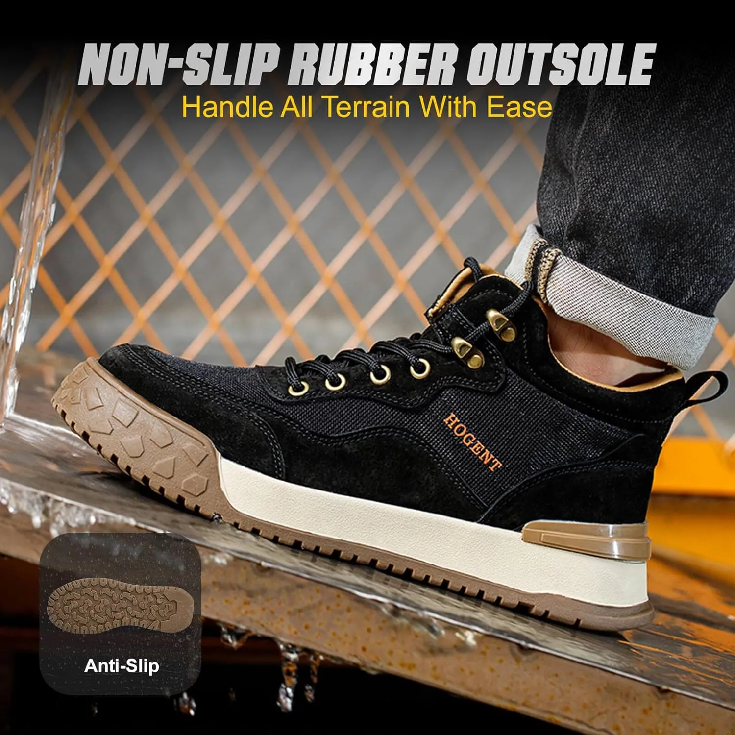 Welding Work Boots for Men Women Slip on Steel Toe Safety Shoes Comfortable Indestructible Work Boots Puncture Proof Lightweight Breathable Construction Shoes