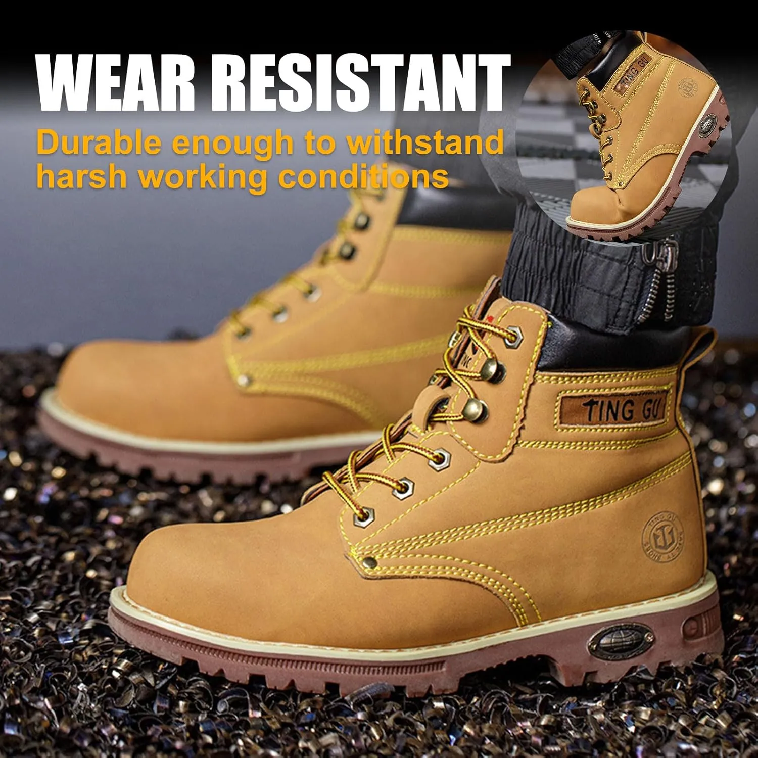 Welding Work Boots for Men Women Slip on Steel Toe Safety Shoes Comfortable Indestructible Work Boots Puncture Proof Lightweight Breathable Construction Shoes