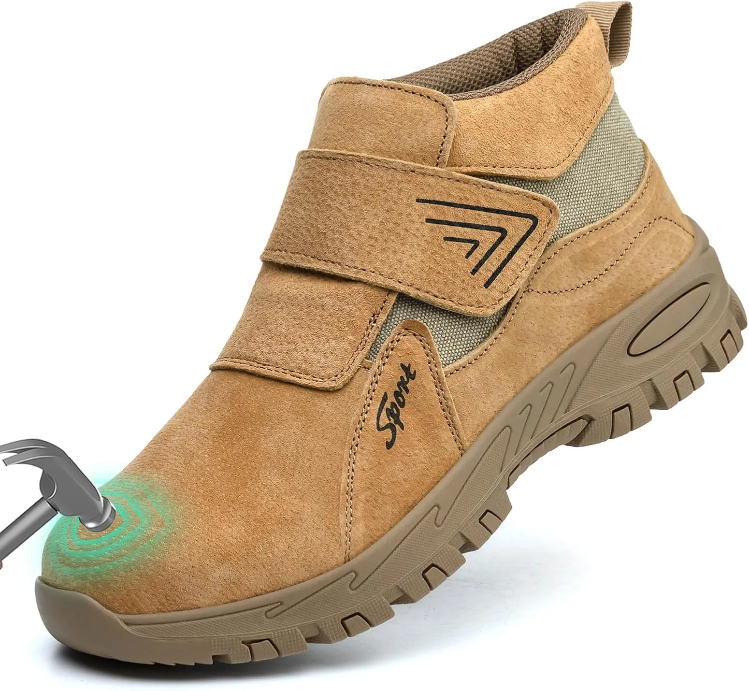 Welding Work Boots for Men Women Slip on Steel Toe Safety Shoes Comfortable Indestructible Work Boots Puncture Proof Lightweight Breathable Construction Shoes