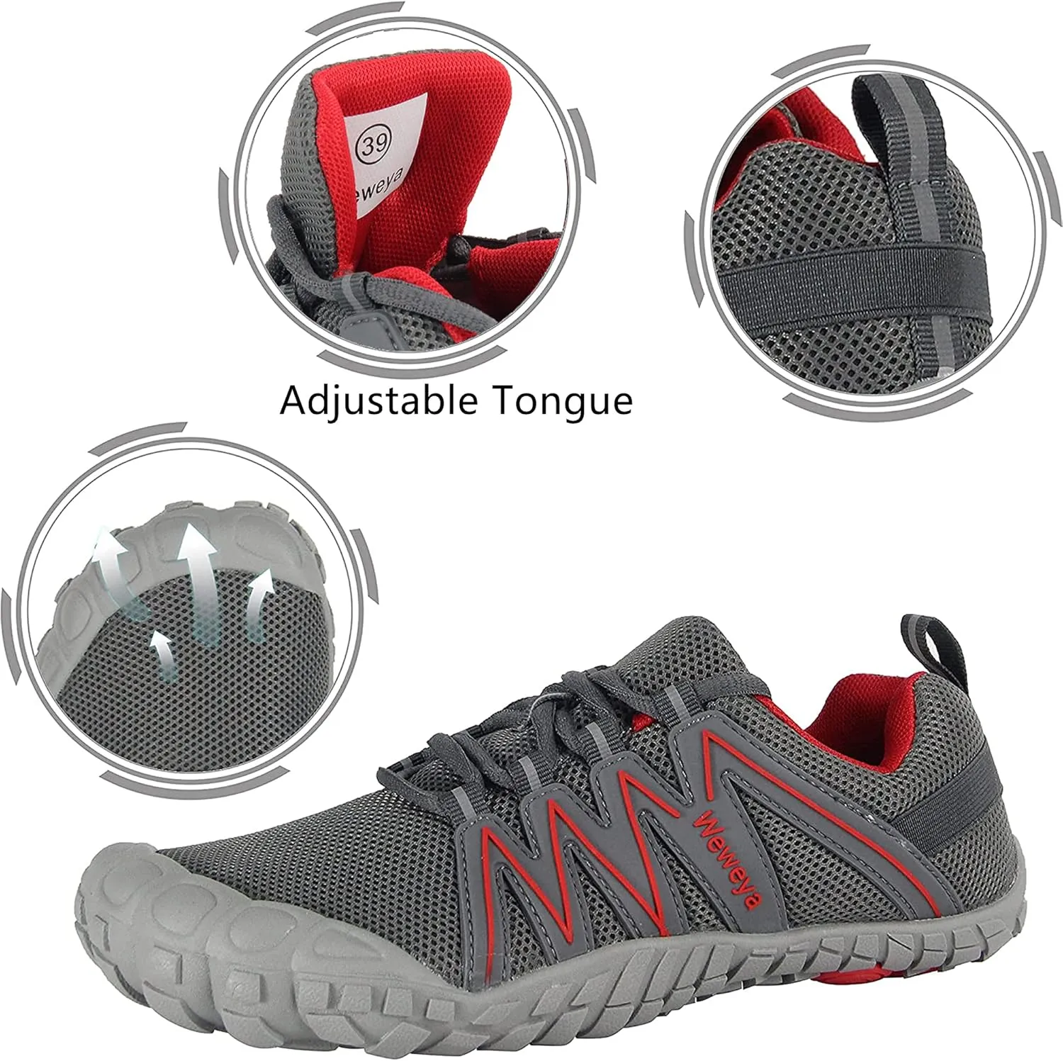 Weweya Barefoot Shoes Men Minimalist Running Cross Training Shoe