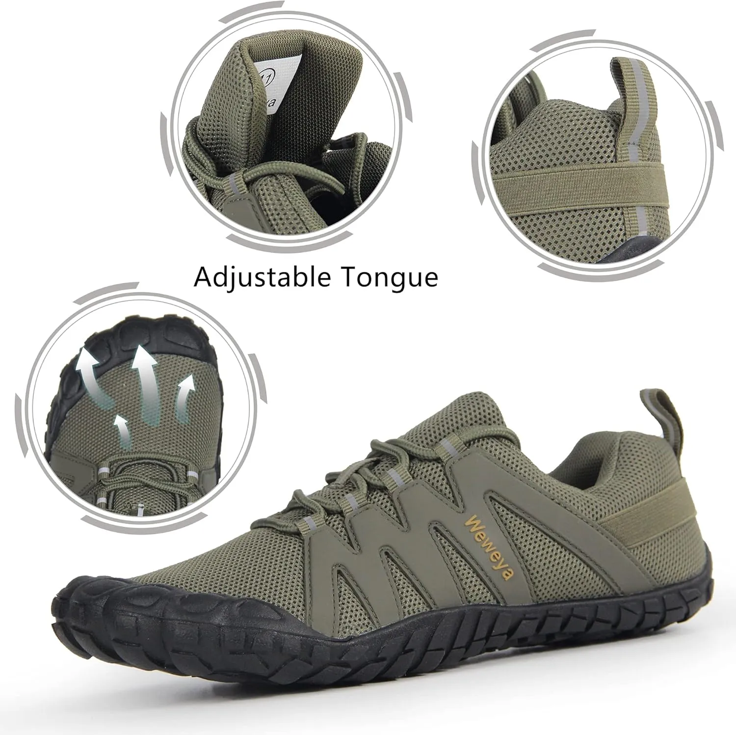 Weweya Barefoot Shoes Men Minimalist Running Cross Training Shoe