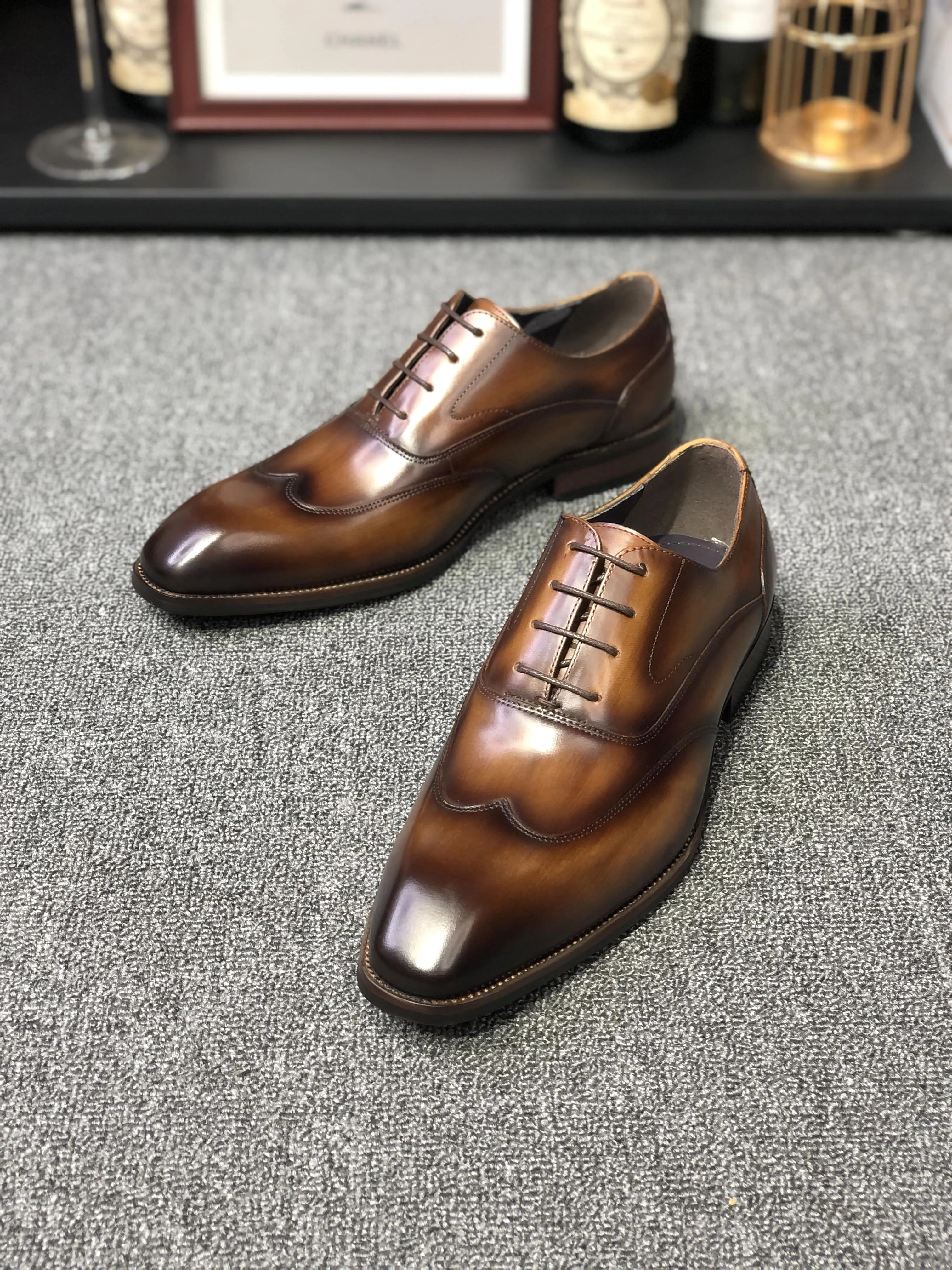Whiskey Luxe Artisan Brown Oxfords