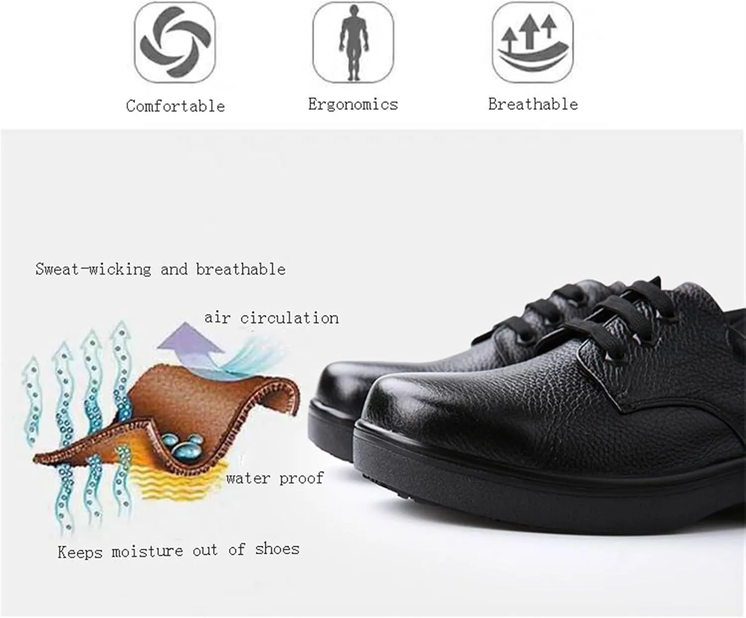 Wide Chef Shoes Men's, Men Fashion Slip Resistant Waterproof Chef Kitchen Kitchen Shoes, Comfortable Breathable Slip-On Garden Work Clog, for Kitchen, Restaurant, Garden
