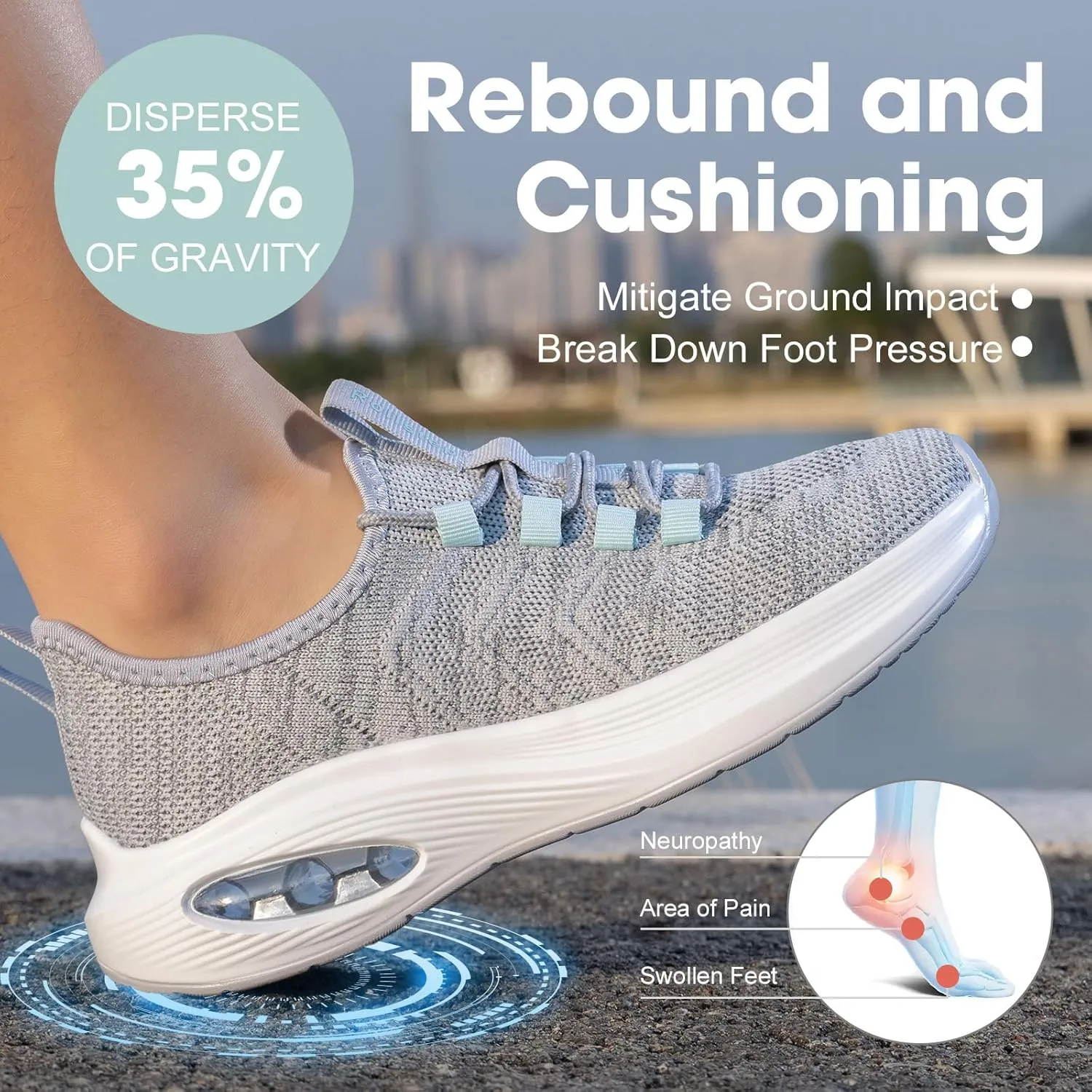 Wide Toe Box Shoes Women Extra Wide Width Sneakers Air Cushion Road Running Shoes Ultra Light Tennis Gym Workout Training Shoes Breathable Walking Shoes with Arch Support