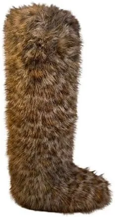 Wild Diva Melanie-22 Women's Faux Fur Fluffy Short Snow Knee High Boots Warm Comfortable Outdoor Furry Shoes (Runs Small)