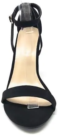 Wild Diva Women's Tampa-07 Round Toe Ankle Strap Stiletto High Heel Sandals