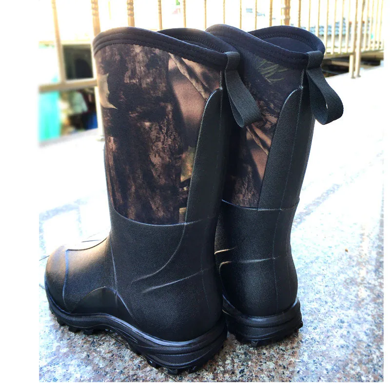 Wildking Men's Cowboy Mid-Calf Rain Boots