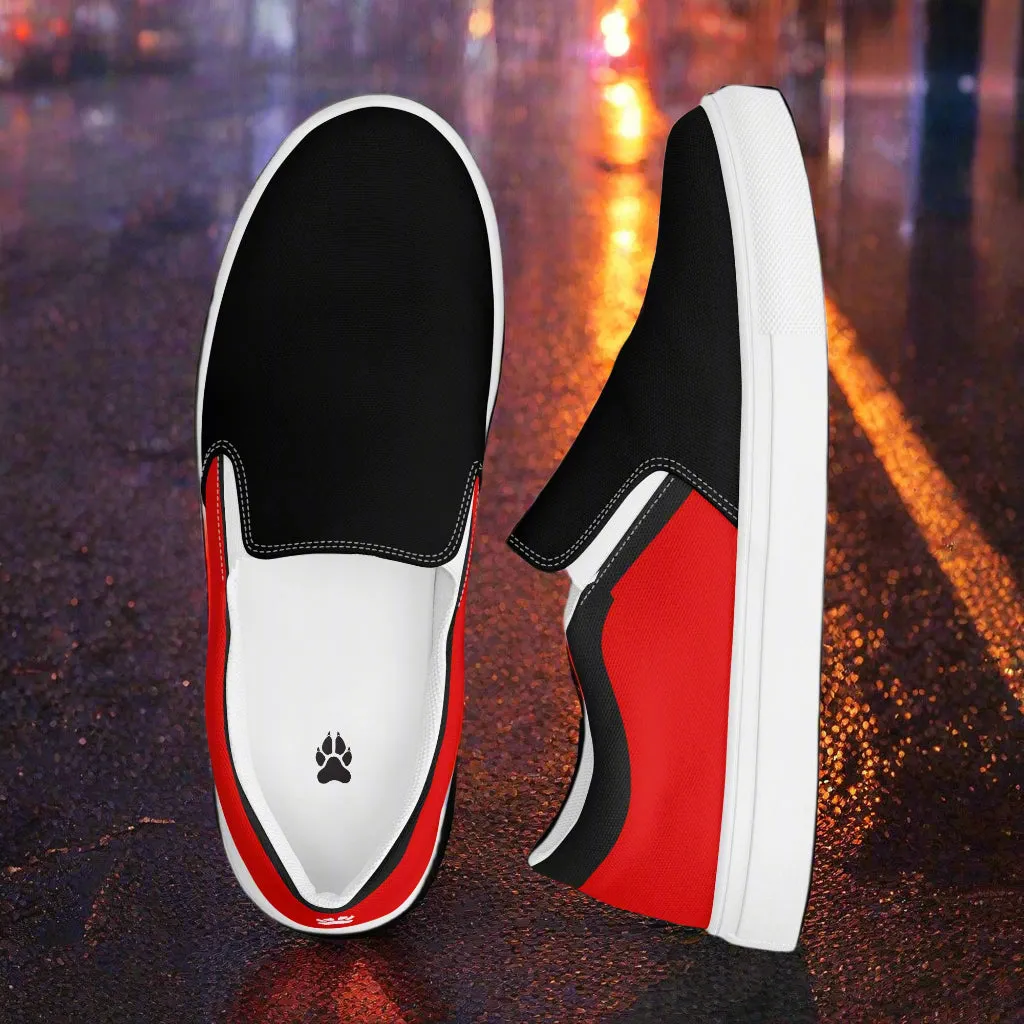 WildSage Market Red Black Toe Slip-On Two Tone Shoes