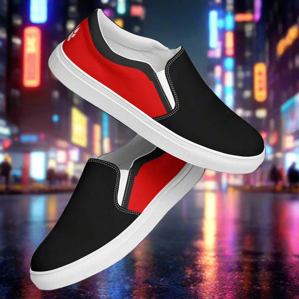 WildSage Market Red Black Toe Slip-On Two Tone Shoes