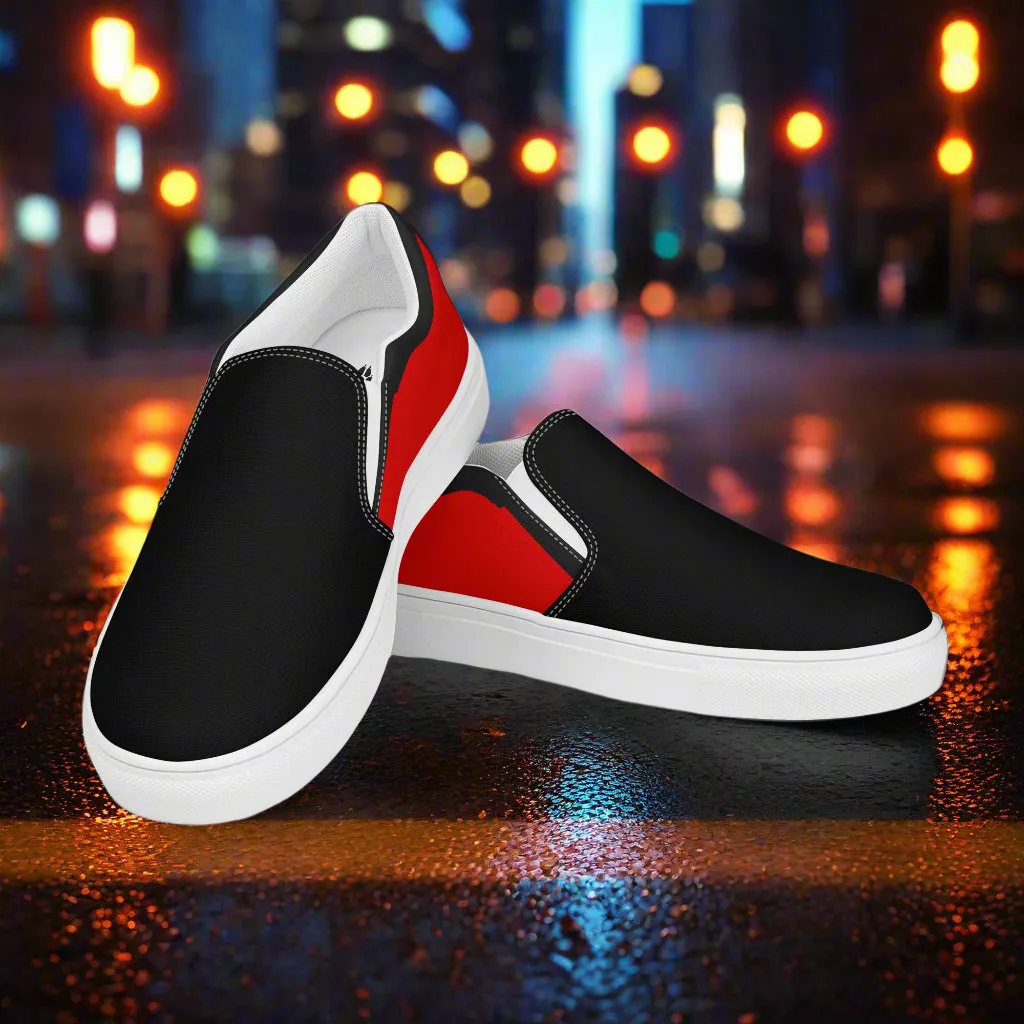 WildSage Market Red Black Toe Slip-On Two Tone Shoes
