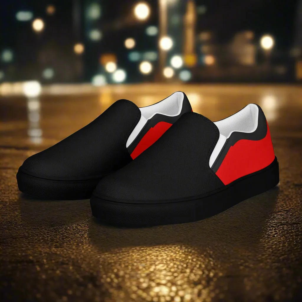 WildSage Market Red Black Toe Slip-On Two Tone Shoes