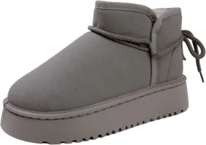 Winter Ankle Boots for Women - Water Resistant Leather Booties Non-Slip Platform Suede Mini Women's Boots - Perfect for Christmas Gifts