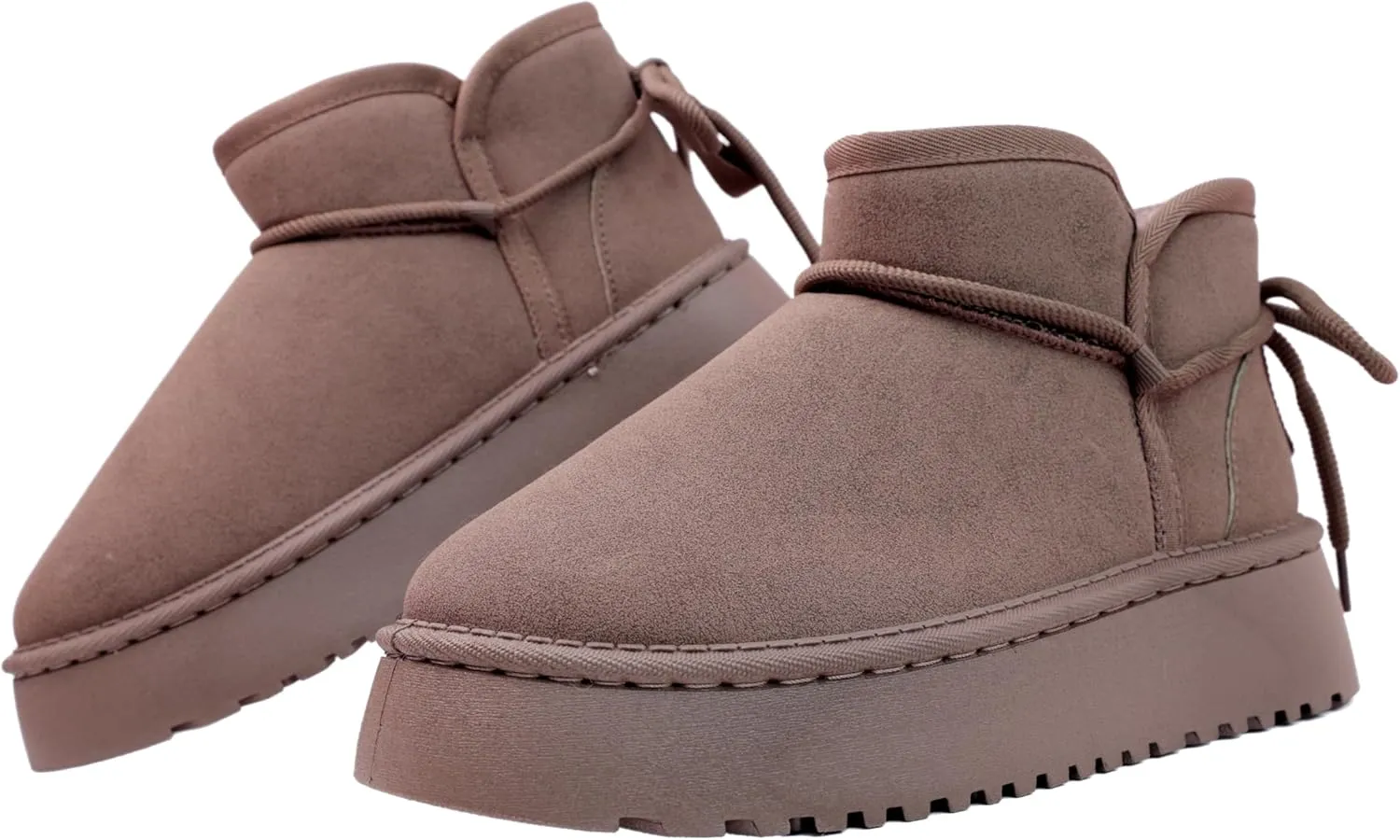 Winter Ankle Boots for Women - Water Resistant Leather Booties Non-Slip Platform Suede Mini Women's Boots - Perfect for Christmas Gifts