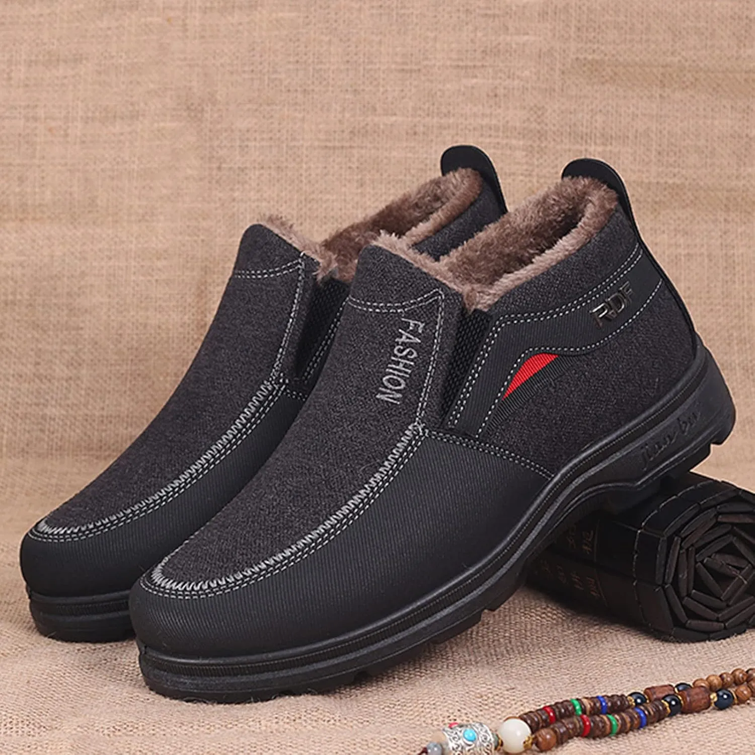 Winter Boots for Men Snow Boots Faux Fur Lining Ankle Booties Ladies Comfortable Work Short Boots Outdoor