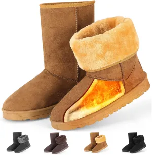 Winter Boots for Women, Classic Mid-Calf Snow Boots, Waterproof Warm Fur Lining Fashion Winter Boots for Women Girls Ladies Outdoor, Slip on & Comfortable, Anti-Slip, Size: 5-10 US