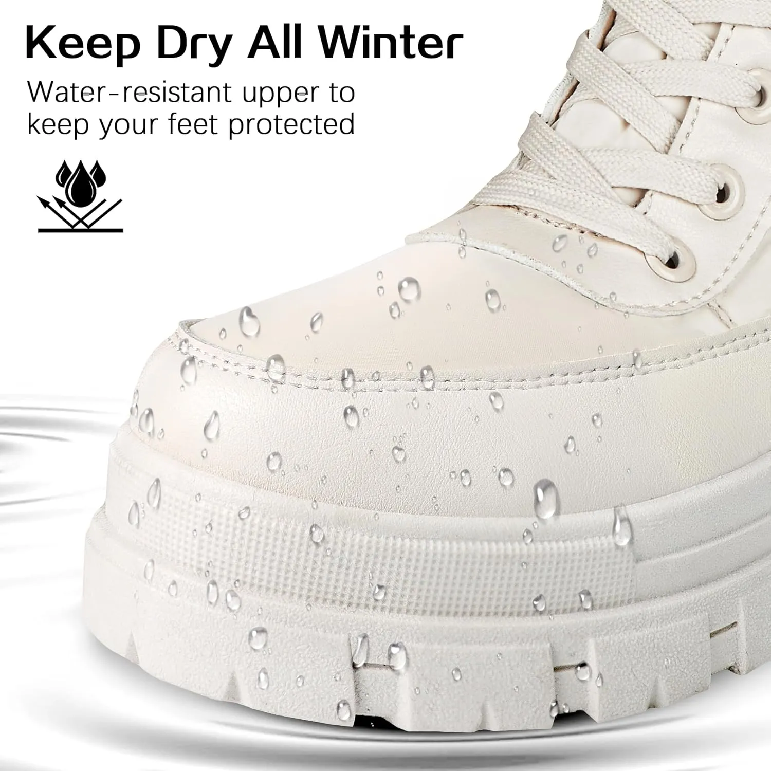 Winter Boots for Women Waterproof, Snow Boots for Women, Womens Mid Calf Low Heel Zip Up Anti-Slip Warm Booties Comfortable for Outdoor Walking Hiking