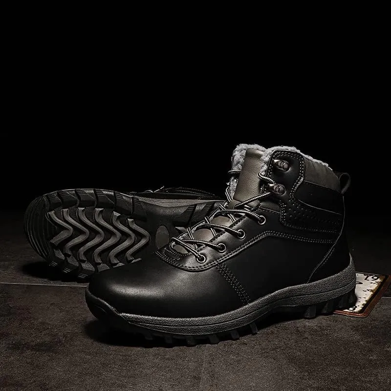 Winter Outdoor Light Warm Hiking Shoes, Plus Velvet and Thickened Men's high top Snow Boots