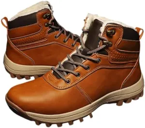 Winter Outdoor Light Warm Hiking Shoes, Plus Velvet and Thickened Men's high top Snow Boots