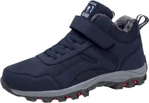 Winter Sport Shoes for Men Fleece Lined Warm Running Shoes with Adjustable Closures Non Slip Walking Men Camping Boots