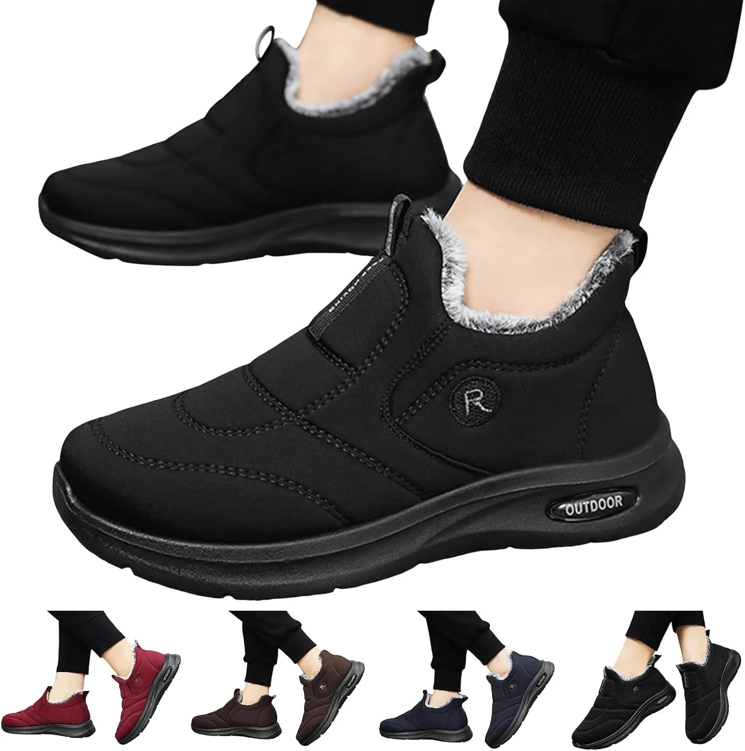 Winter Thermal Boots for Women Arch Support Women's Warm Snow Winter Warm Hiking Work Comfy Boots Sneakers Slip on Walking Shoes Insulated Comfortable Ankle Booties