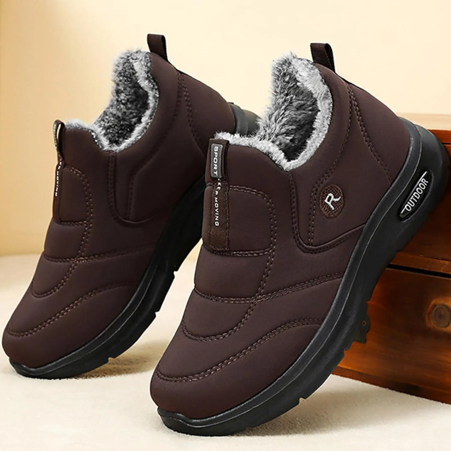Winter Thermal Boots for Women Arch Support Women's Warm Snow Winter Warm Hiking Work Comfy Boots Sneakers Slip on Walking Shoes Insulated Comfortable Ankle Booties