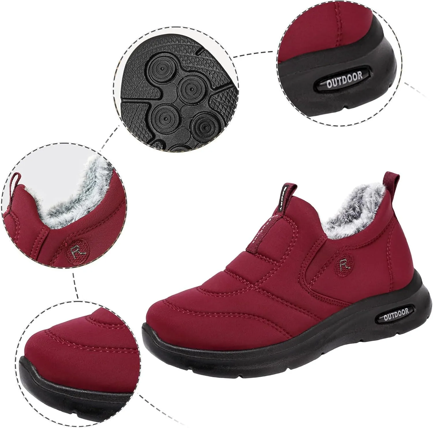 Winter Thermal Boots for Women Arch Support Women's Warm Snow Winter Warm Hiking Work Comfy Boots Sneakers Slip on Walking Shoes Insulated Comfortable Ankle Booties