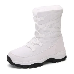 Winter warm women's boots with fur white snow boots for women outdoors and snow