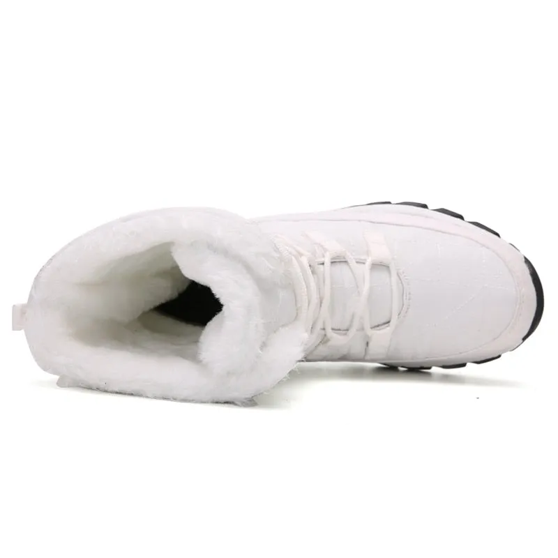Winter warm women's boots with fur white snow boots for women outdoors and snow