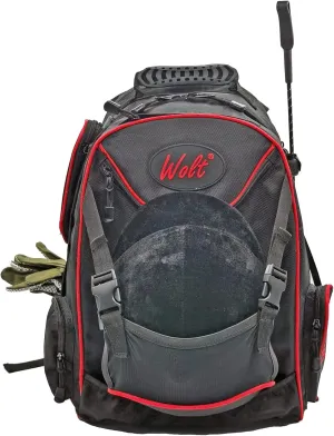 WOLT Professional Equestrian Backpack with Helmet Holder for Horse Riding, One Bag wih Multiple Compartments Carry All Accessories (NOT included), One Size Black Red