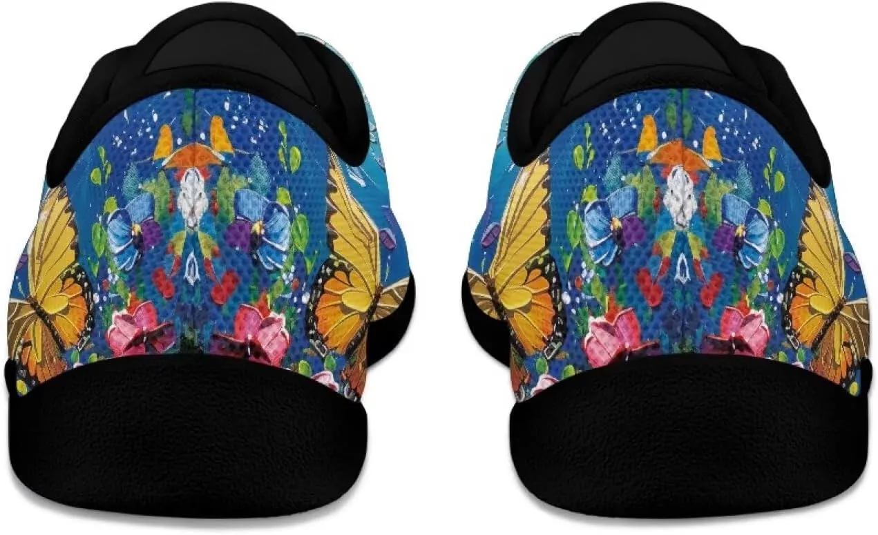 Women Comfortable Lace-Up Barefoot Shoes Lightweight Non Slip Sneakers Wide Toe Slip On Skate Shoe US Size 6-13.5 Black Sole