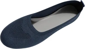 Women Flats Round-Toe Dress Shoes Comfortable Knit Shoes Slip On Loafers Casual Office Shoes Comfy Work Shoes
