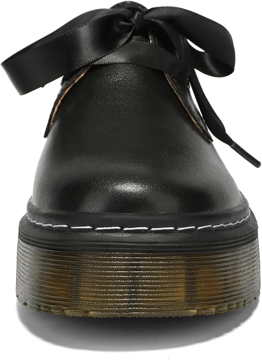 Women Lace-up Platform Chunky Loafers Classic Lug Sole Oxford Shoes Business Work Office Dress Shoes