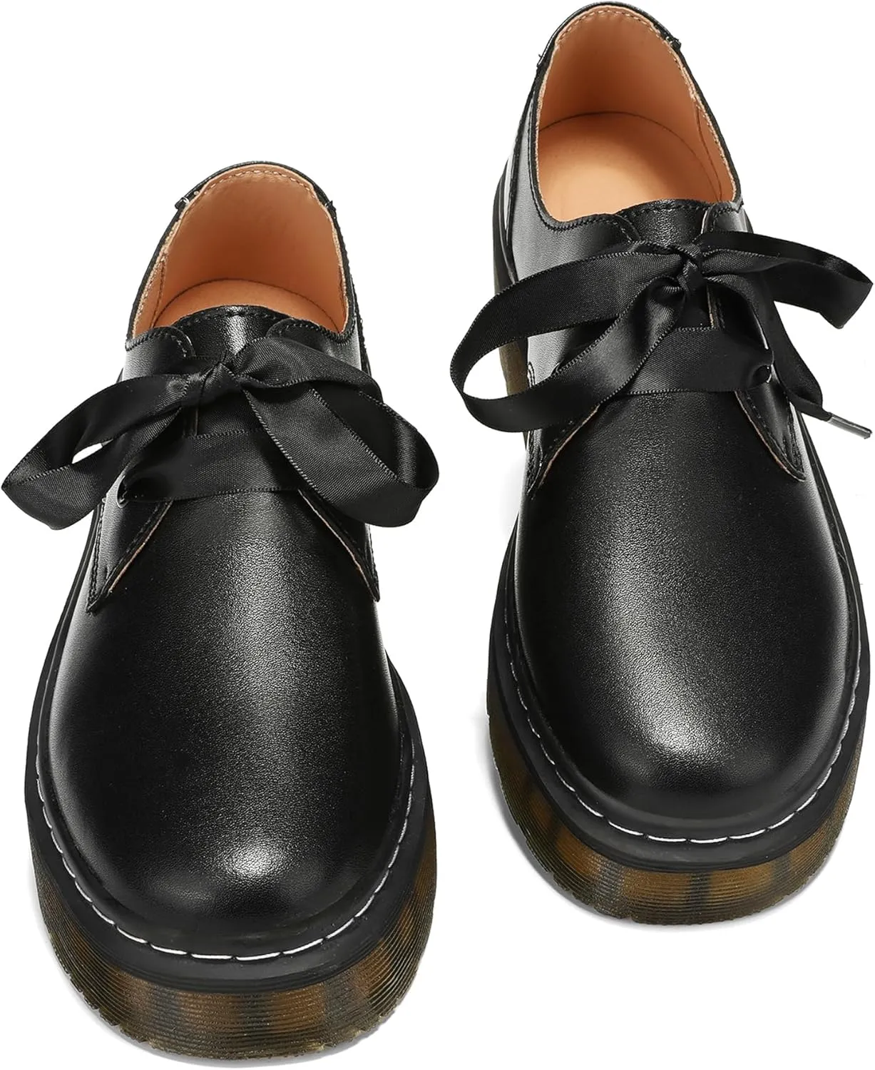 Women Lace-up Platform Chunky Loafers Classic Lug Sole Oxford Shoes Business Work Office Dress Shoes