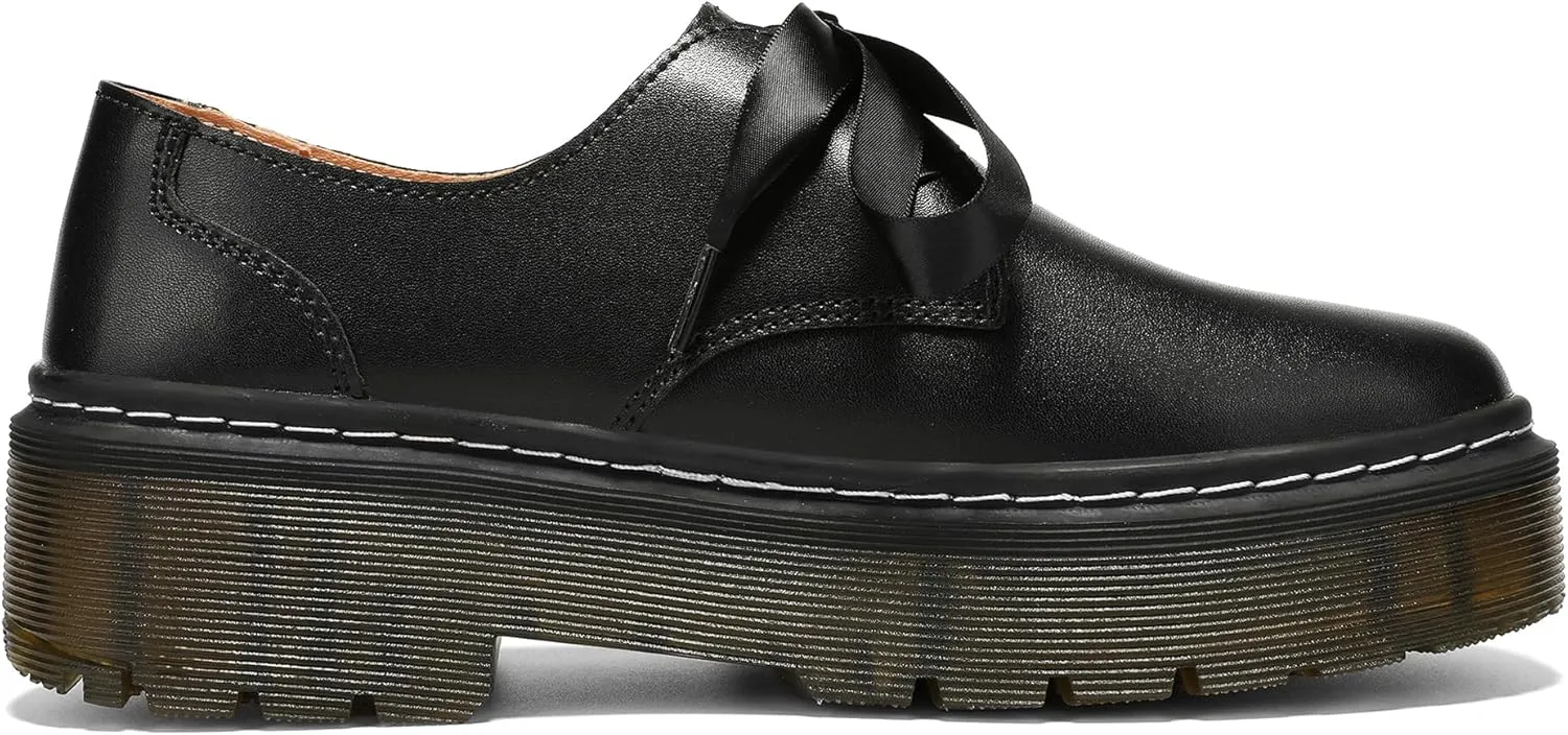 Women Lace-up Platform Chunky Loafers Classic Lug Sole Oxford Shoes Business Work Office Dress Shoes