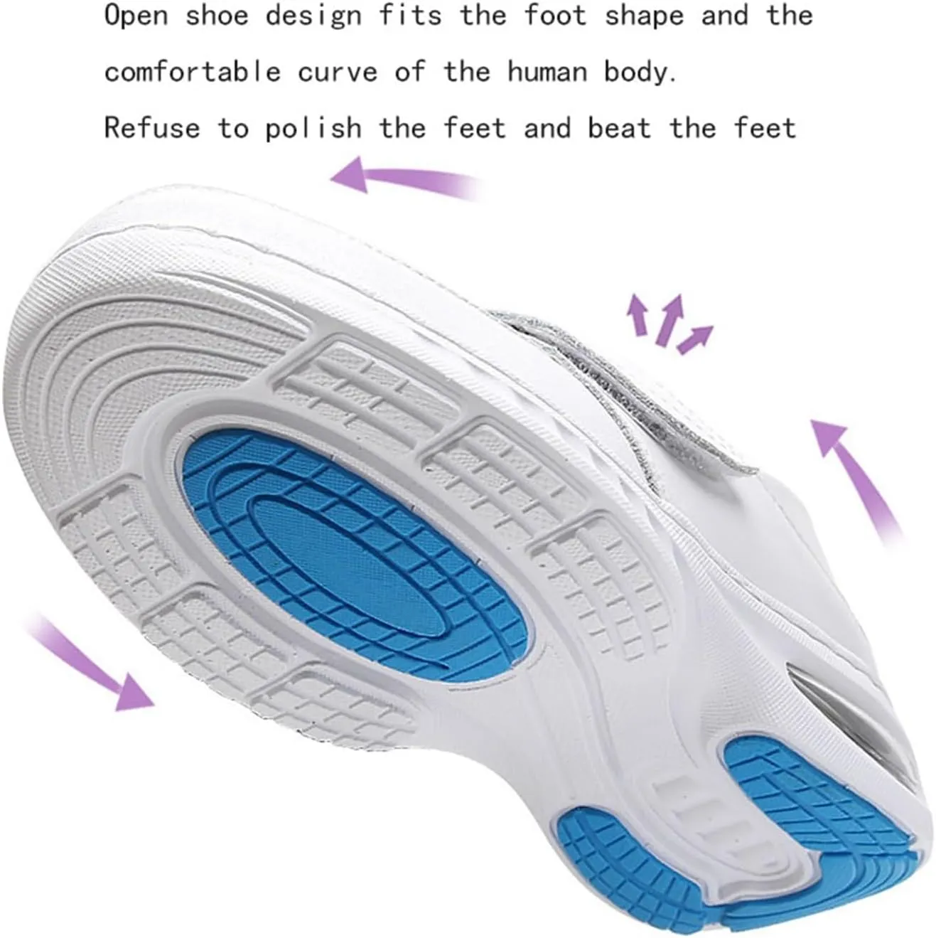 Women Non-Slip Adjustable Breathable Nursing Orthotic Leather Shoes, Walking Buffer Fitness Casual Thick Bottom Air Cushion Shoes, Ideal for Nurse Healthcare Crews