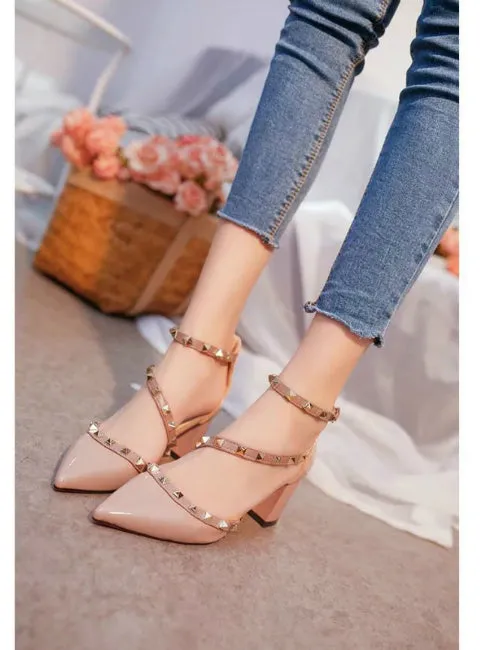 Women Sandals Comfortable Square Heels Quality High Heels
