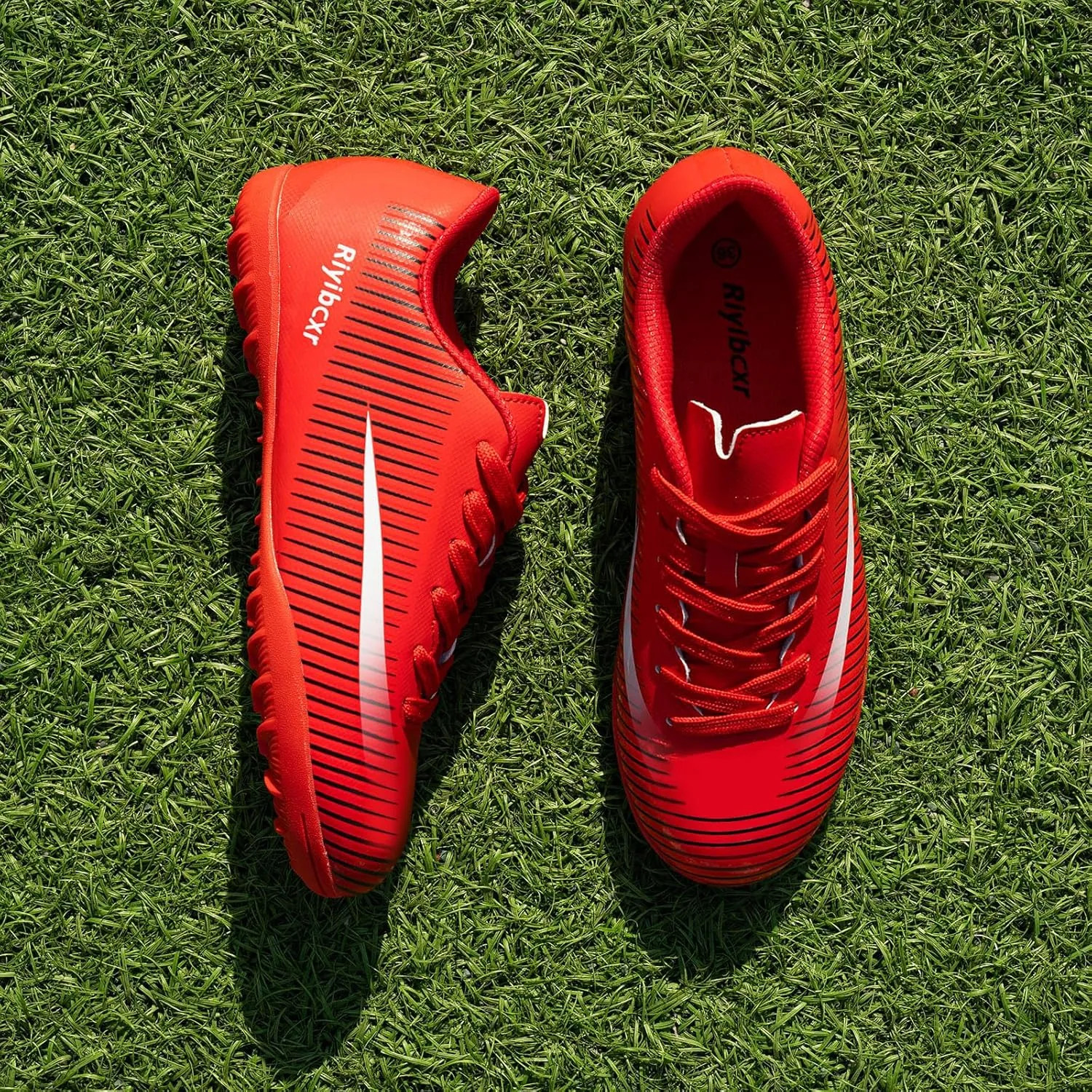 Women Soccer Cleats Lace-Up Turf Football Shoes Indoor Outdoor Low-Top Fustal Soccer Training