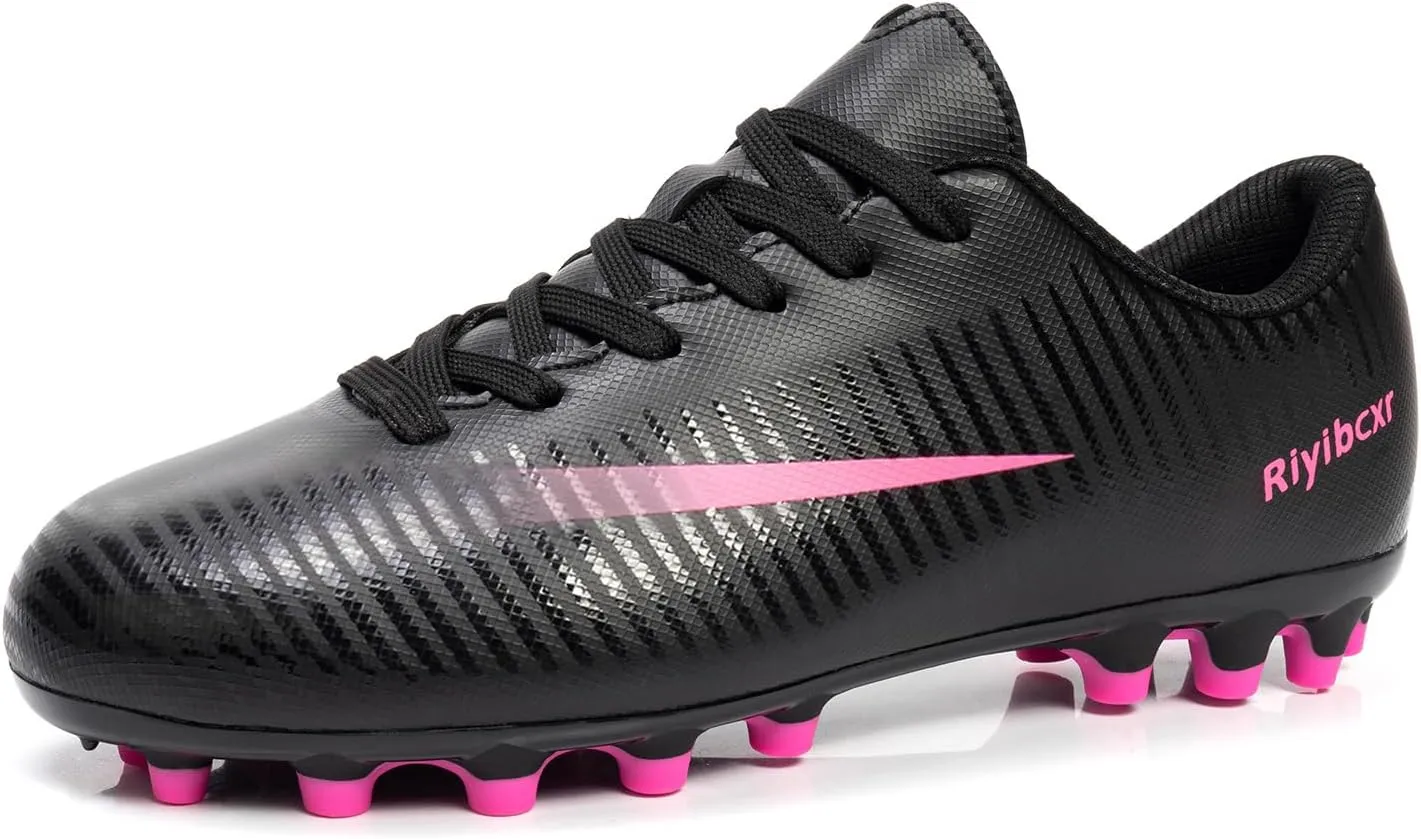 Women Soccer Cleats Lace-Up Turf Football Shoes Indoor Outdoor Low-Top Fustal Soccer Training