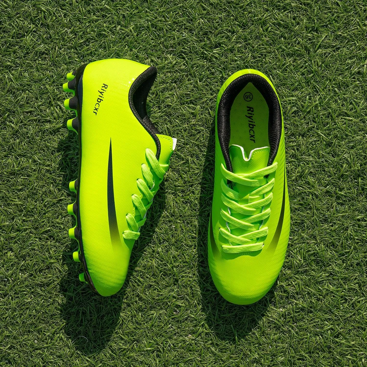 Women Soccer Cleats Lace-Up Turf Football Shoes Indoor Outdoor Low-Top Fustal Soccer Training