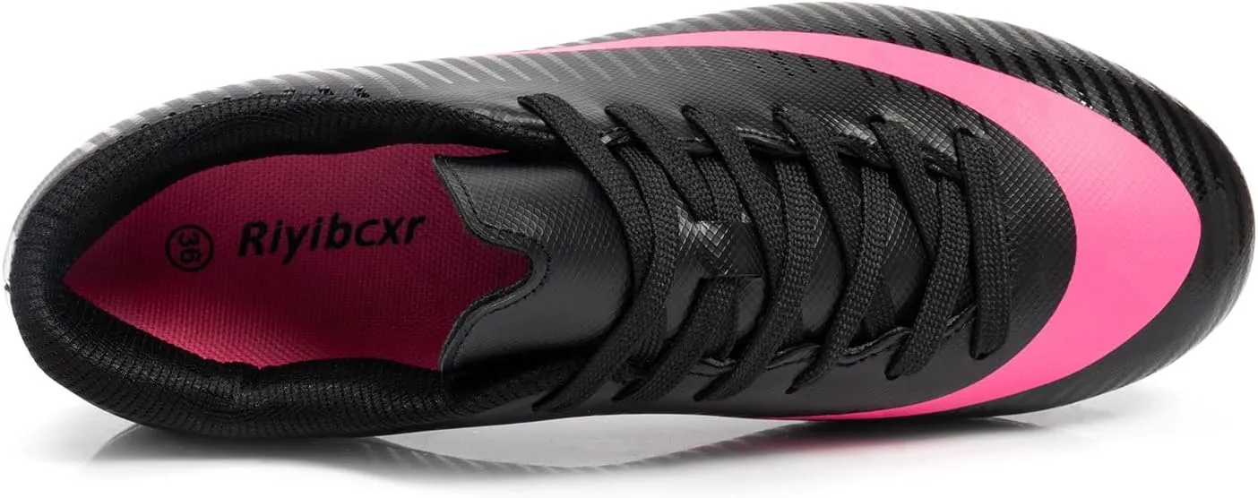 Women Soccer Cleats Lace-Up Turf Football Shoes Indoor Outdoor Low-Top Fustal Soccer Training